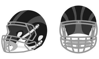 football helmet vector. front view and side view. trendy design vector isolated on white background.