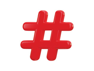 Obraz premium 3d hashtag icon vector illustration