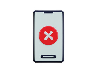 3d smartphone with error icon vector illustration