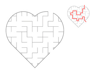 Heart Maze, a puzzle game with mazes.  A maze game. A maze with answers.