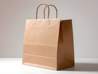 Photo blank brown shopping recycled paper bag