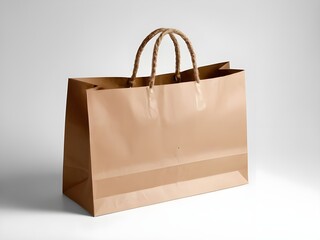 Photo blank brown shopping recycled paper bag