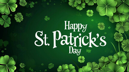 copy space, abstract illustration to the day of saint Patrick, banner with text 