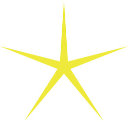 黄色の星のキラキラエフェクト　ベタ色