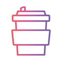 News Coffee Press Gradient Outline Icon