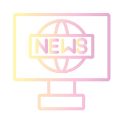 News Monitor Press Gradient Outline Icon