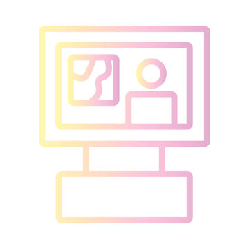 recommend clip art: Monitor Press Reporter Gradient Outline Icon