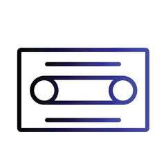 Obraz premium Audio Tape Cassette Gradient Outline Icon