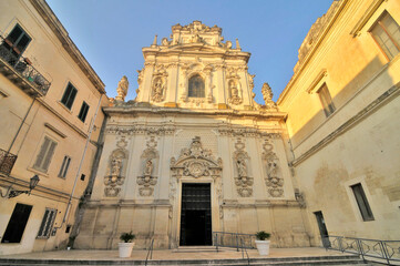Fototapeta na wymiar The church of Maria del Carmine in the historic center of Lecce