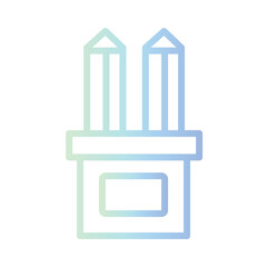 Geometry Box Pencil Gradient Outline Icon