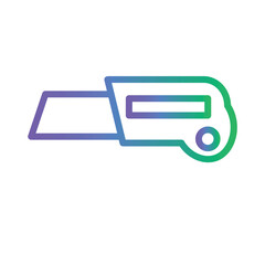 Knife Box Cutter Gradient Outline Icon