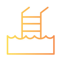 Facilities Ladder Pool Gradient Outline Icon