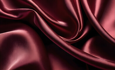 Abstract background luxury cloth or liquid wave or wavy folds of grunge red silk texture satin velvet material or luxurious background or elegant wallpaper design. Generative AI