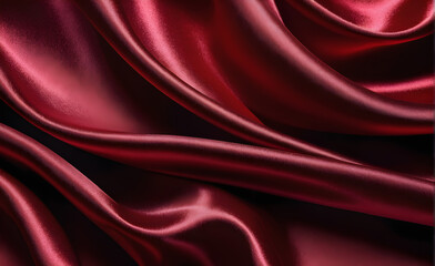 Fototapeta premium Abstract background luxury cloth or liquid wave or wavy folds of grunge red silk texture satin velvet material or luxurious background or elegant wallpaper design. Generative AI