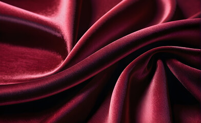 Obraz premium Abstract background luxury cloth or liquid wave or wavy folds of grunge red silk texture satin velvet material or luxurious background or elegant wallpaper design. Generative AI