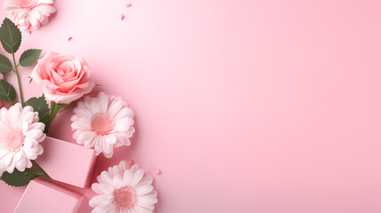 Fototapeta na wymiar Beautiful pink rose bouquet flowers background, symbol of Valentine's Day, wedding, love