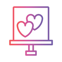 Easel Hearts Hearts Gradient Outline Icon