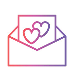 Envelope Hearts Invitation Gradient Outline Icon