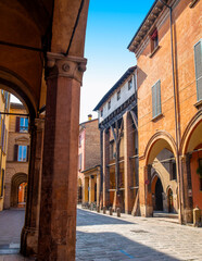 View of the city of Bologna. A city of long street galleries and leaning medieval towers. Italy © proslgn