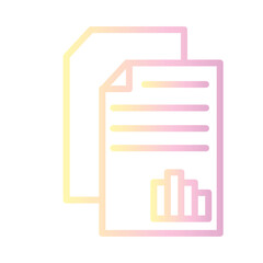 Obraz premium Report Business Financial Gradient Outline Icon