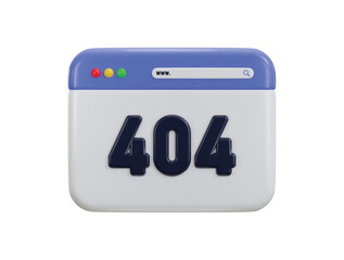 Error 404 not found icon 3d rendering illustration