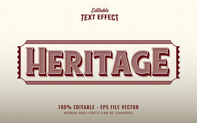 Vintage editable text effect free vector