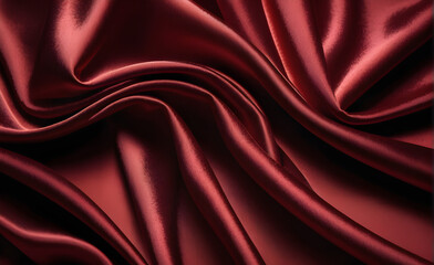 Fototapeta premium Abstract background luxury cloth or liquid wave or wavy folds of grunge red silk texture satin velvet material or luxurious background or elegant wallpaper design. Generative AI