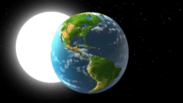 Earth and sun animation 8bit