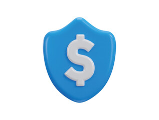 3d finance security icon money protection illustration