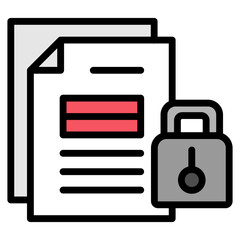 Document Lock Icon Element For Design