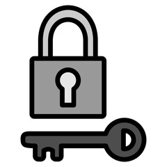 Key Lock Icon Element For Design