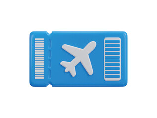 3d airplane ticket for air travel concept 3d illustration