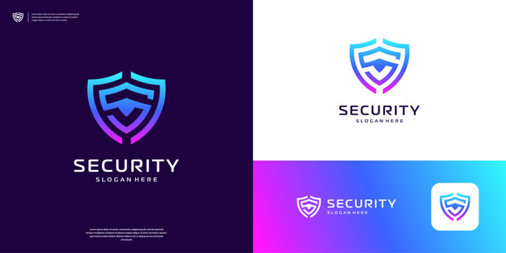 Letter S shield logo design. Icon security logo technology.