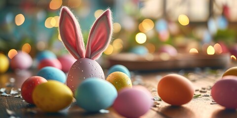 easter egg with bunny ears