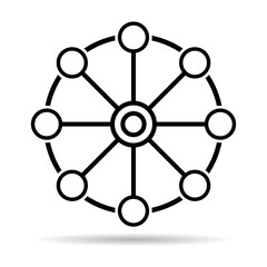 Multichannel digital design shadow icon, omnichannel flat web symbol, internet vector illustration