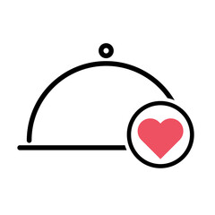 Waiter tray icon, dish menu restaurant web symbol, lunch design vector illustration