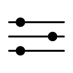 Volume mixer control icon, filter sound symbol button, switch sign vector illustration