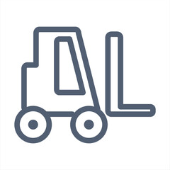 Forklift flat icon. Single high quality symbol for web design or mobile app. Forklift signs for design logo, visit card,pictogram illustration.