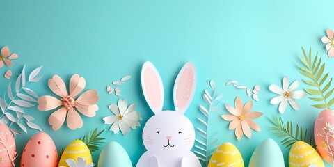 minimalism style Colorful easter paper handmade eggs and paper handmade