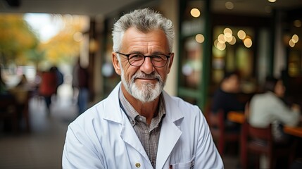 Fototapeta premium Photo of an experienced doctor, without background, or hospital.