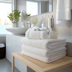 Fototapeta na wymiar bathroom with towels