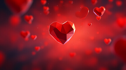 Obraz premium Vibrant Valentine's Day background with red hearts