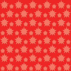 Seamless pattern with red stars on a red background. Vector illustration.