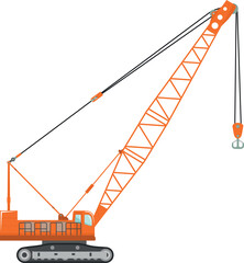 Mobile Crane Icon in Flat Style. Vector Illustration