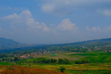 Landscape Photography. Landscape View. Scenic Nature Green and fertile hillsides. Beautiful hill...