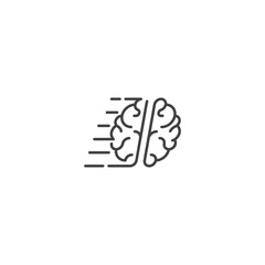Fast thinking, fast brain, smart. Vector logo icon outline template