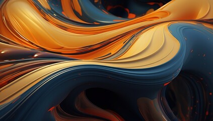 Blue and orange abstract painting