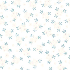 Fototapeta na wymiar seamless flowers pattern. Delicate petals and vibrant blossoms create an artistic and vintage botanical illustration. 