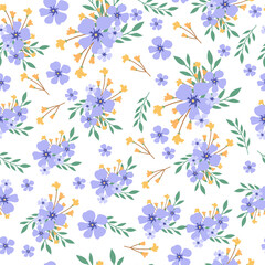 seamless flowers pattern. Delicate petals and vibrant blossoms create an artistic and vintage botanical illustration. 