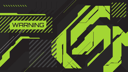 modern futuristic poster design with warning text